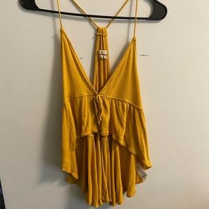 Burnt Yellow High-low Flowy Top